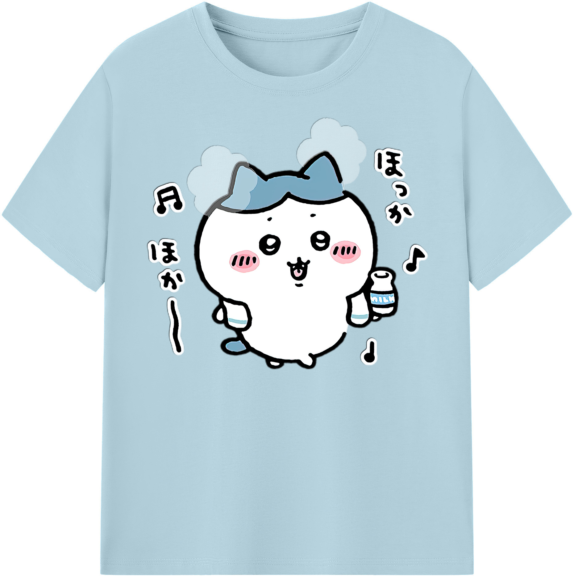 （画像用） ちいかわ ハチワレ Chii-kawa hachiware 綿100％半袖Tシャツ（フロントプリント）